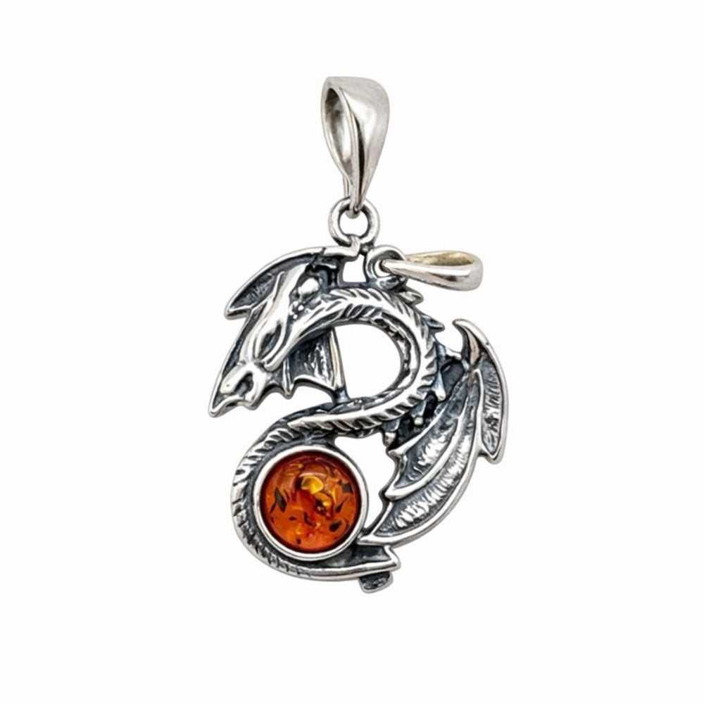 Baltic Amber Dragon Pendant