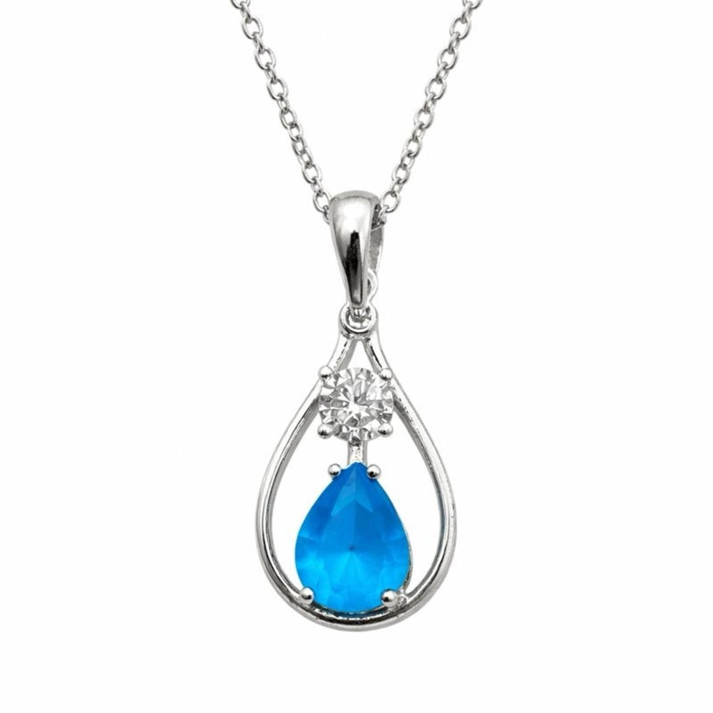 Amara Blue Chalcedony Teardrop Pendant
