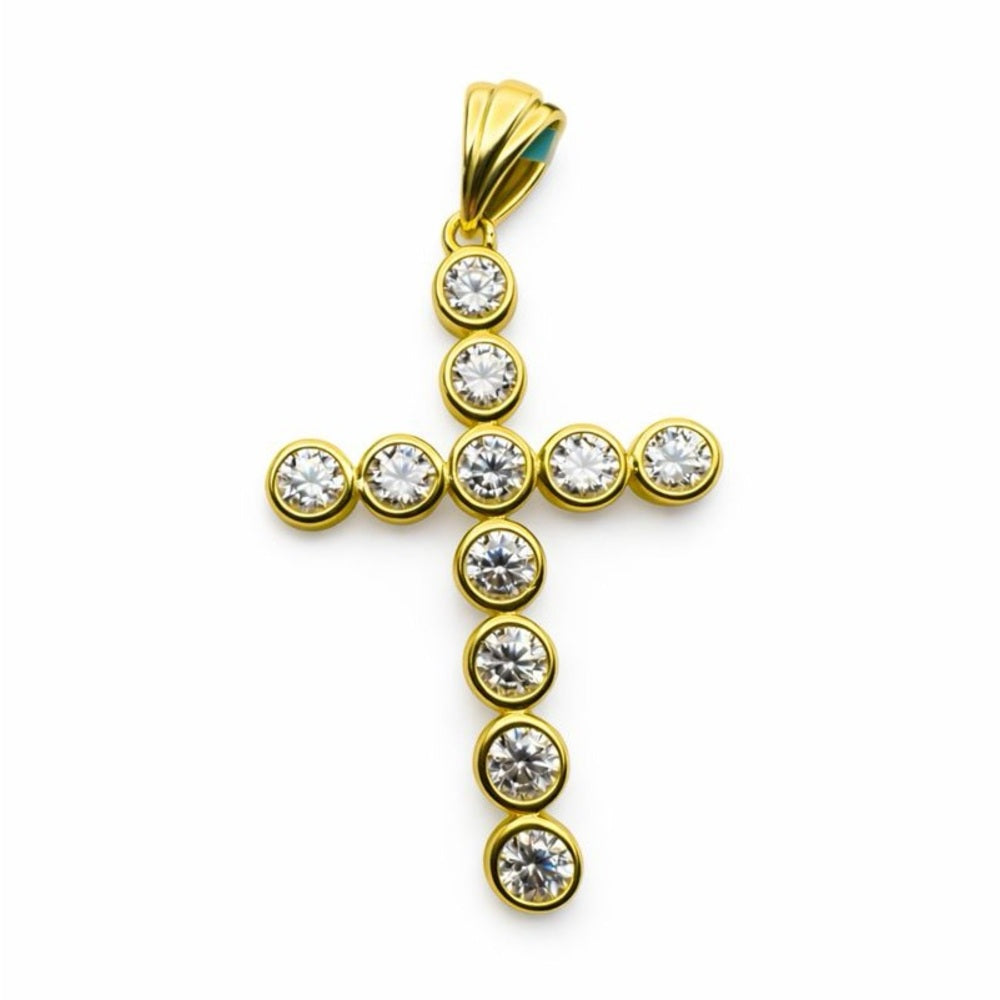 2.52 CT Moissanite Bezzle Set Cross Pendant