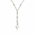 Sterling Silver Pearl Rosary Necklace