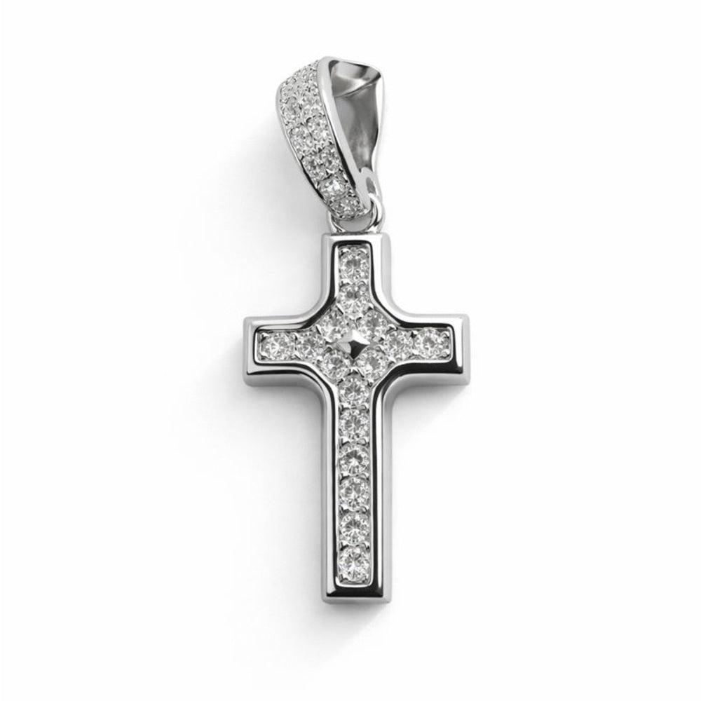 0.13 CT Moissanite Pavé Cross Pendant