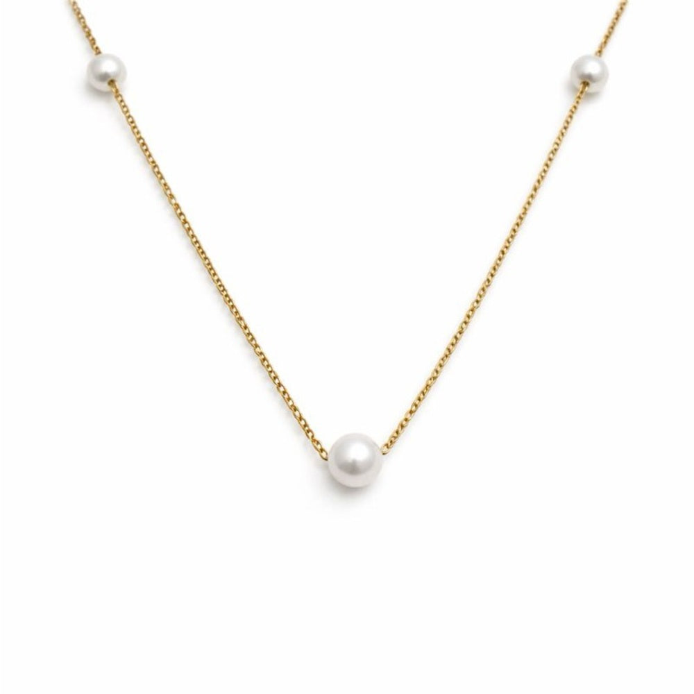 White Freshwater Satellite Necklace