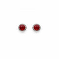 Round Carnelian Stud Earrings