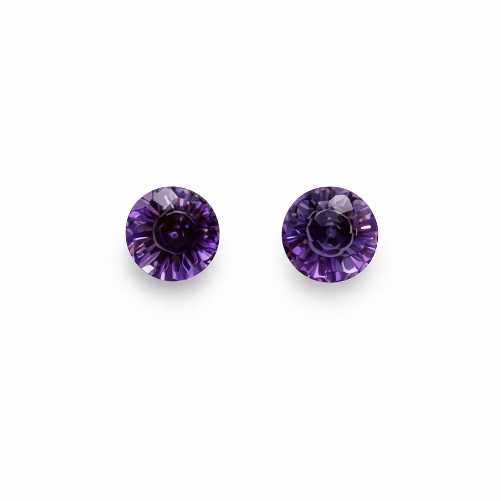 3 CT Amethyst Solitaire Floating Faceted Stud Earrings