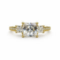 3 CT Moissanite Princess Cut Pavé Gold Band