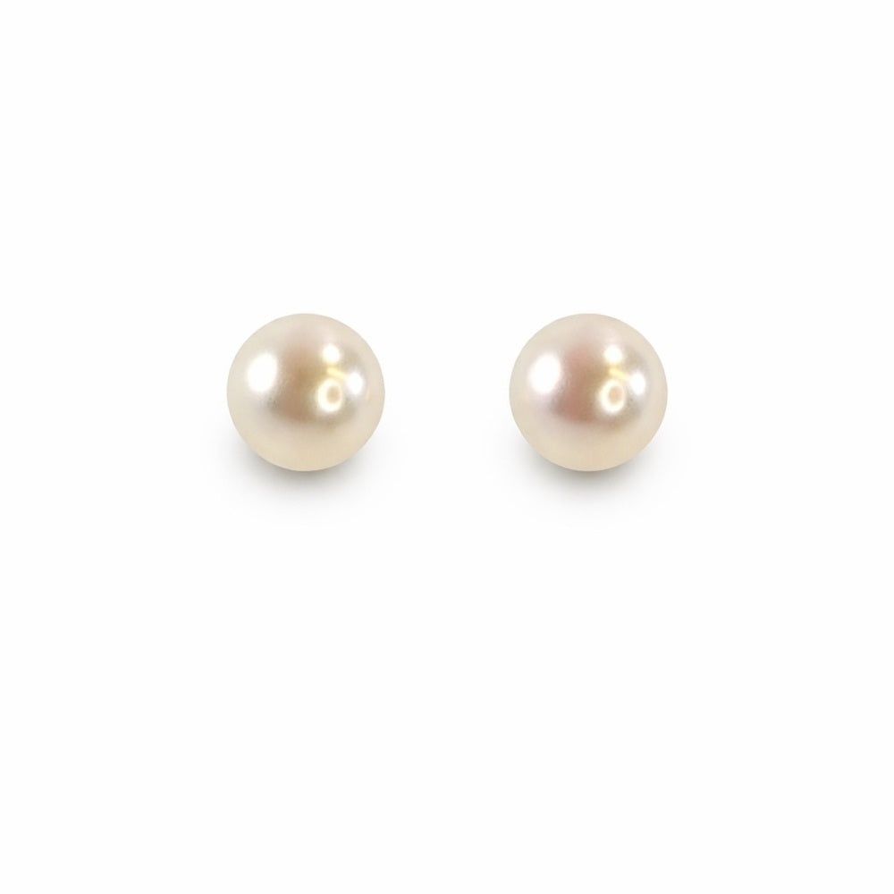 White Pearl Stud Earrings