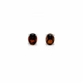 Smoky Quartz Oval Stud Earrings