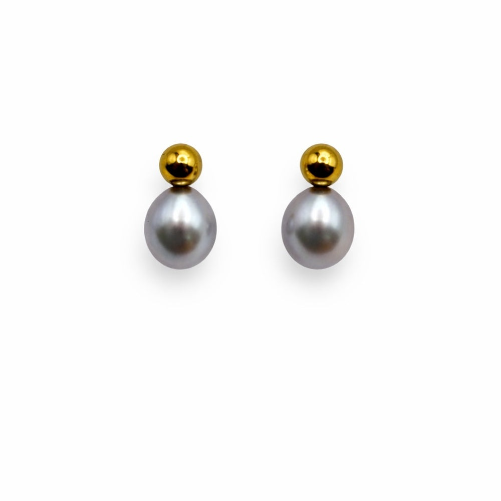 Freshwater Pearl Drop Stud Earrings