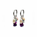 Fluorite & Freshwater Pearl Handmade Hoops