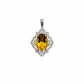 Oval Citrine Pavé Detail Pendant