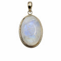 Rainbow Moonstone Rope Oval Pendant