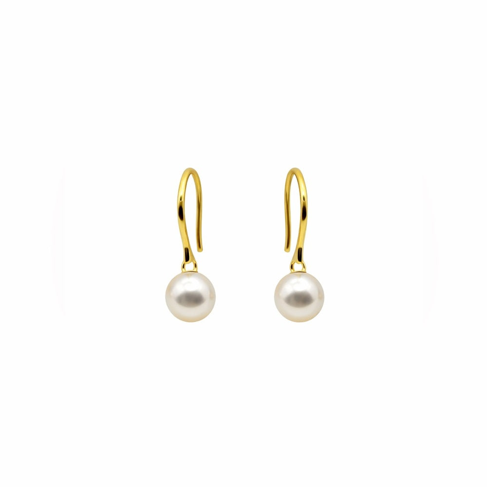 Natural Freshwater Pearl Gold Earrings