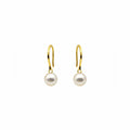 Natural Freshwater Pearl Gold Earrings