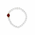 Clear Quartz & Carnelian Gemstone Stretchy Bracelet