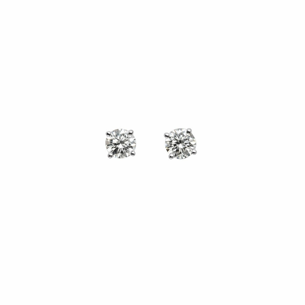 3 CT Total Moissanite Round Stud Earrings