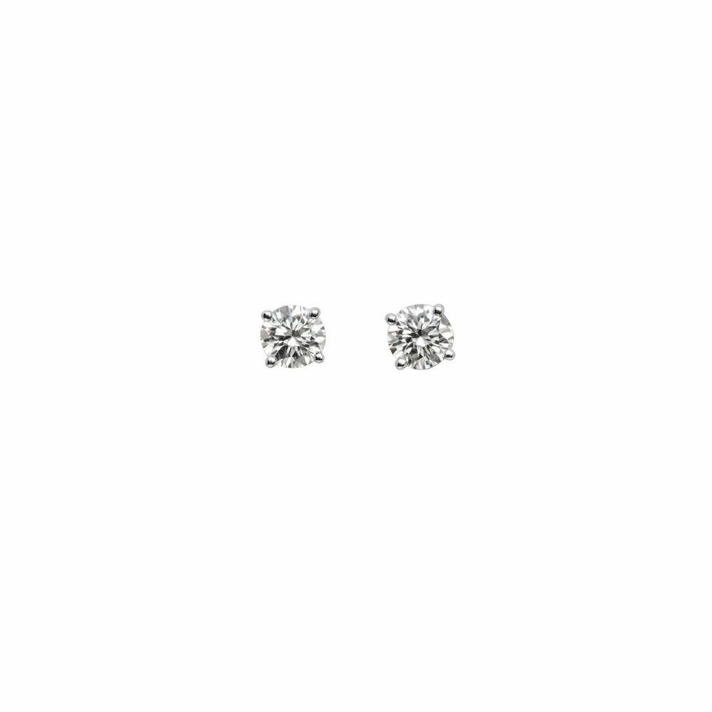 0.85 CT Total Moissanite Round Stud Earrings