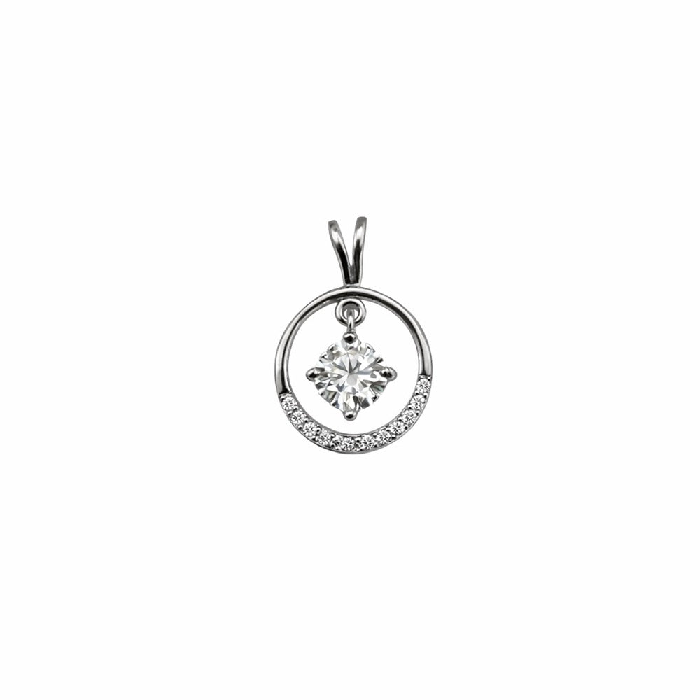 1 CT Moissanite Circle Dangle Pendant