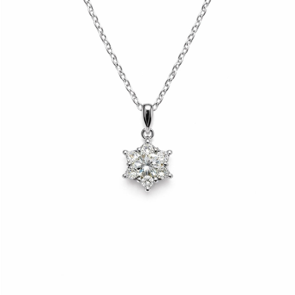 1 CT Moissanite Snowflake Necklace