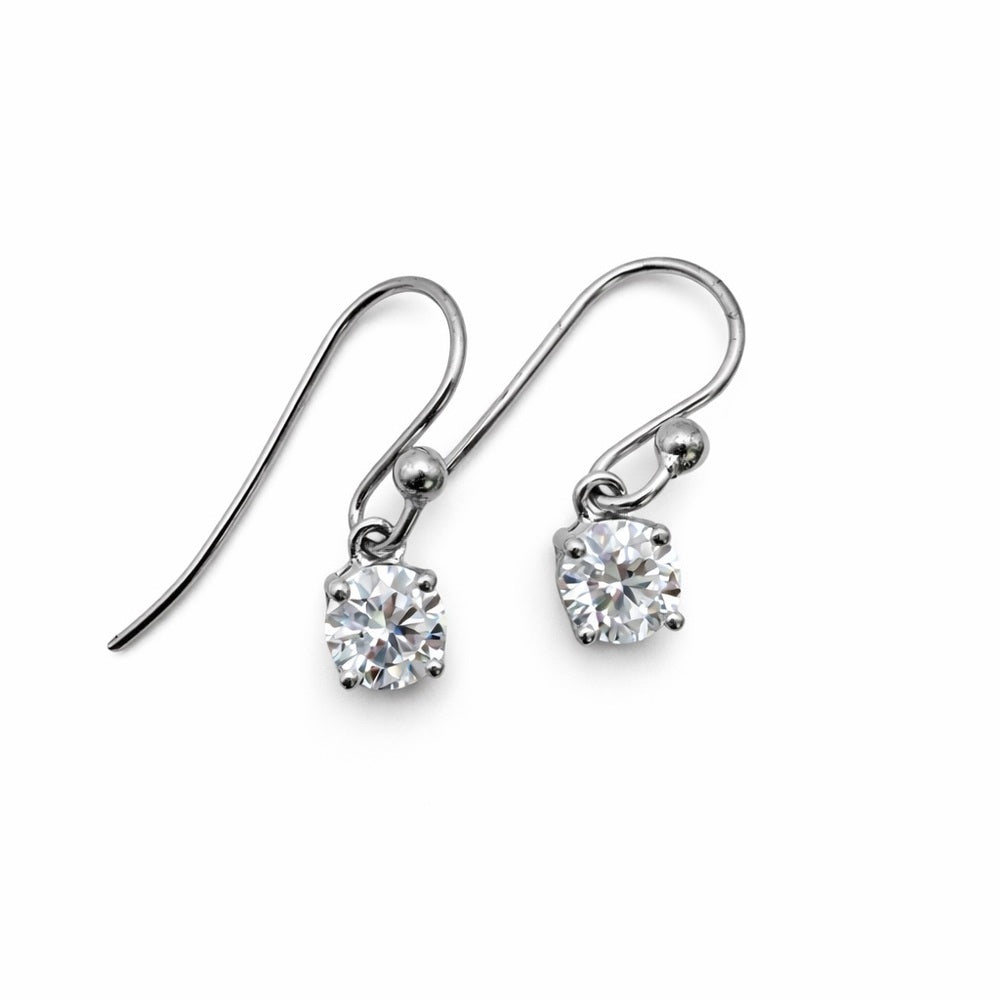 1 CT Total Moissanite White Solitaire Dangle Hooks