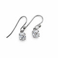 1 CT Total Moissanite White Solitaire Dangle Hooks