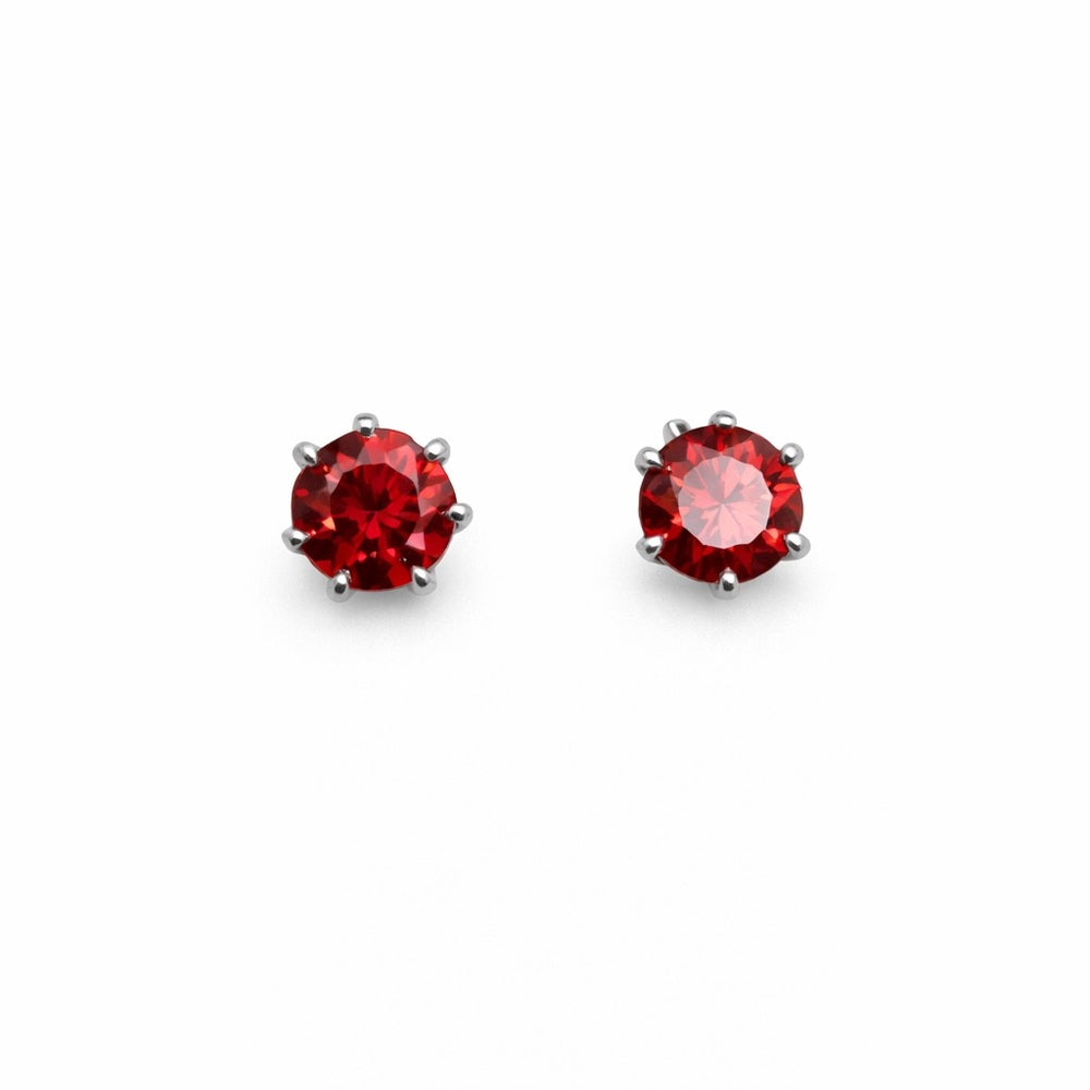 1 CT Total Moissanite Red Solitaire Earrings