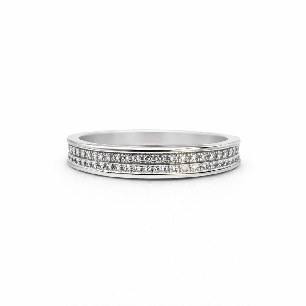 0.5 CT Moissanite Double Pavé Band