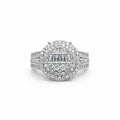 1.67 CT Moissanite Baguette & Solitaire Pavé Band