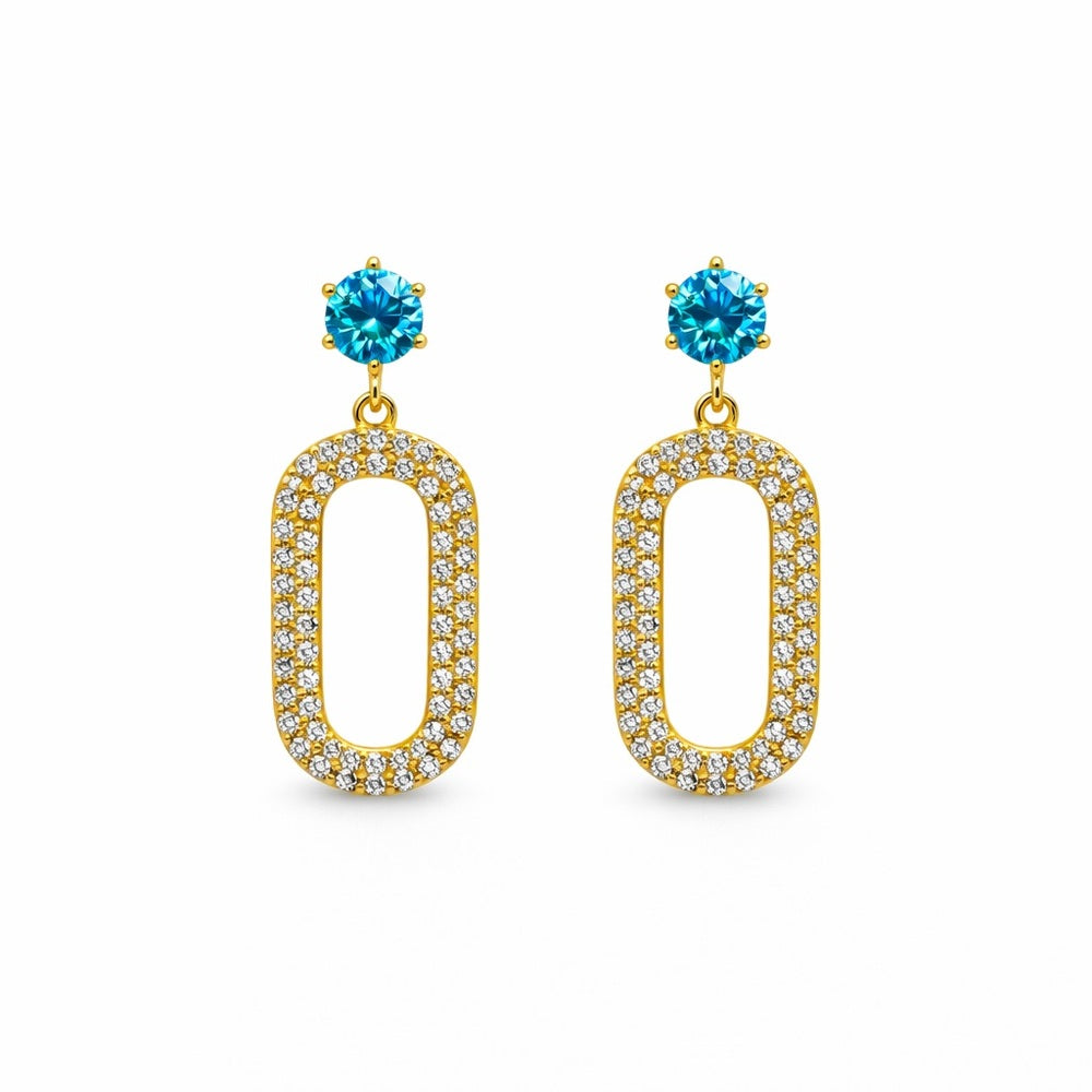 2.74 CT Total Moissanite Oval Dangle Earrings
