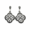 Marcasite Flower Dangle Earrings