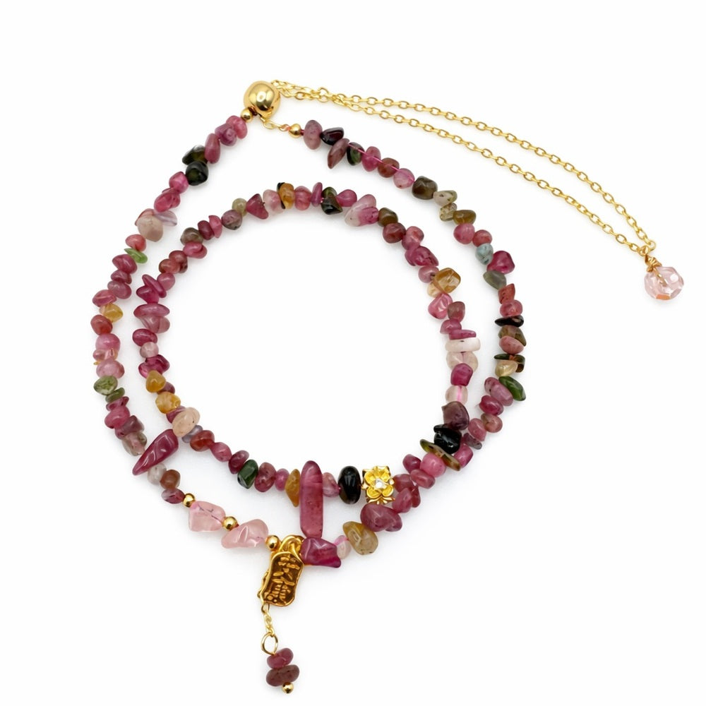 Rainbow Tourmaline Adjustable Bracelet