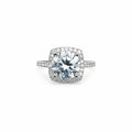 3.92 CT Moissanite Solitare Pavé Halo Ring