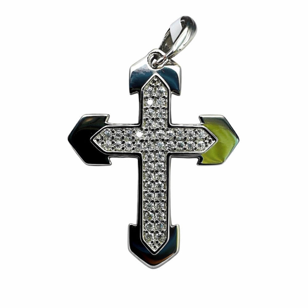 0.55 CT Moissanite Pavé Pointed Cross Pendant