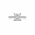 2 CT Moissanite Princess Cut with Pavé Band