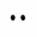 Oval Black Onyx Stud Earrings