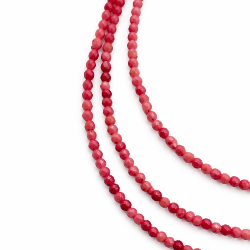 Rhodochrosite Beaded Gemstone Magnetic Necklace