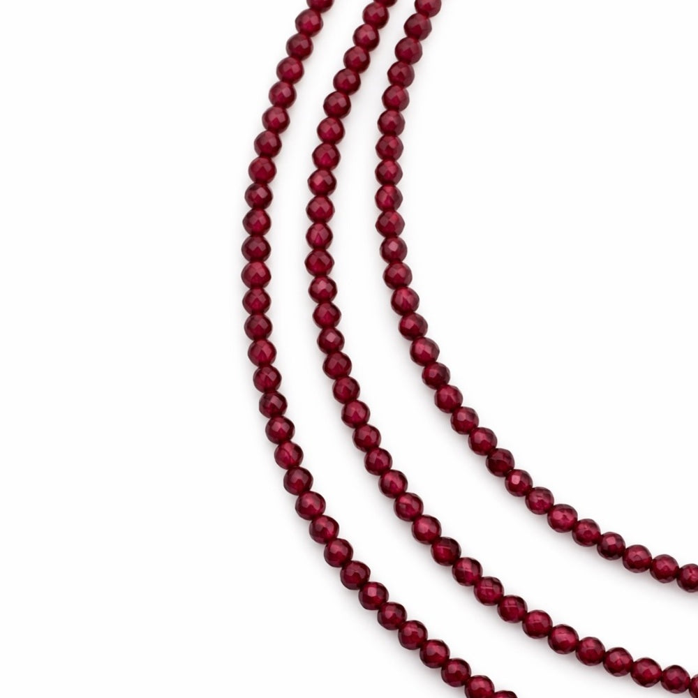 Purple Garnet Beaded Gemstone Magnetic Necklace