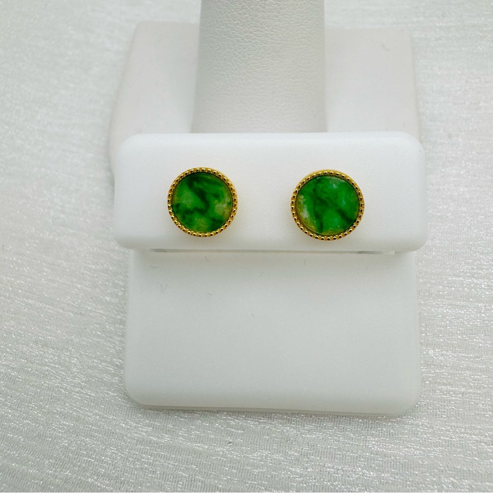 S925 Jade Stud Earrings