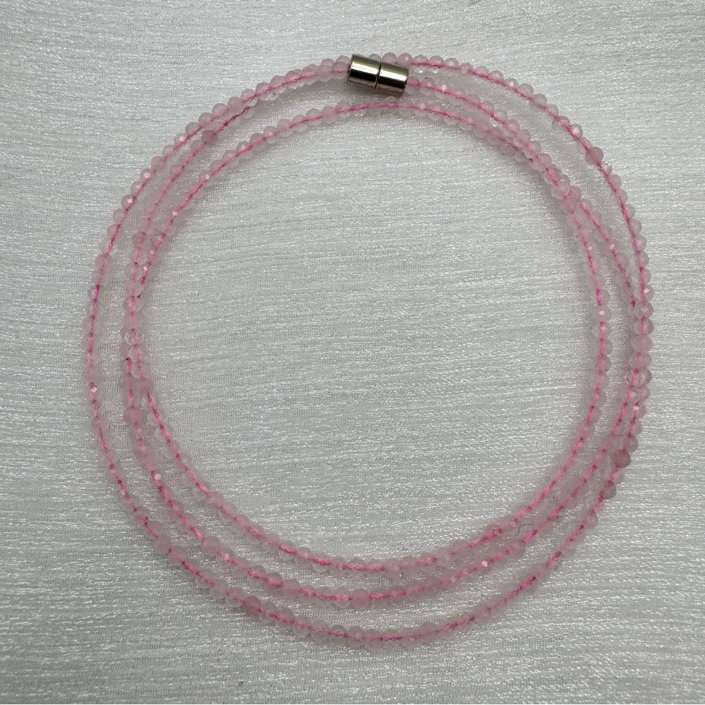 Rose Quartz Gemstone Magnetic Necklace