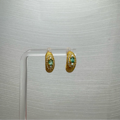 S925 Gold Plated Crystal Huggies