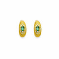 Emerald & Crystal Gold Huggies