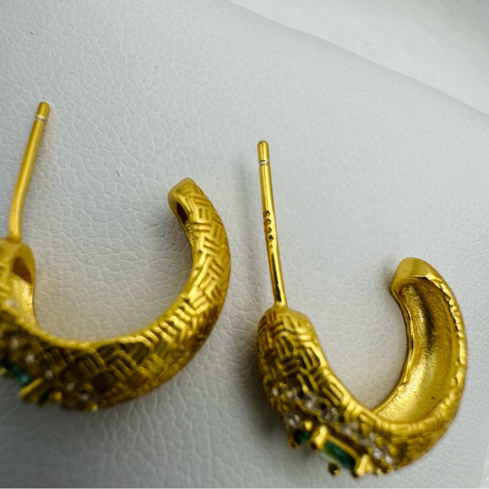 S925 Gold Plated Crystal Huggies