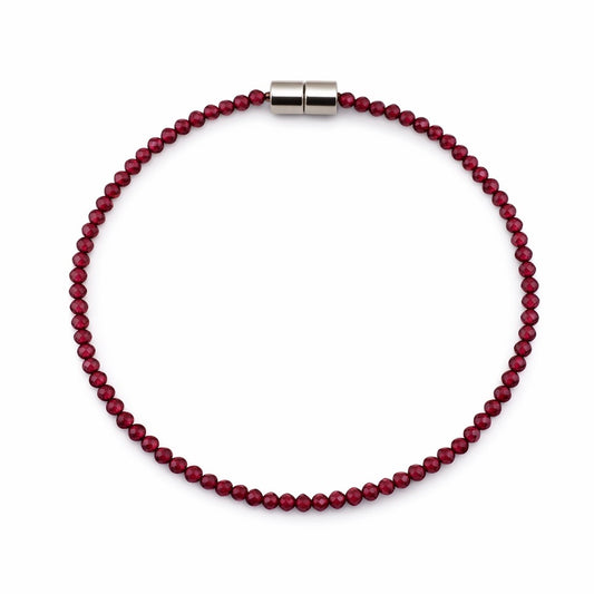 Purple Garnet Gemstone Magnetic Bracelet 7.5”