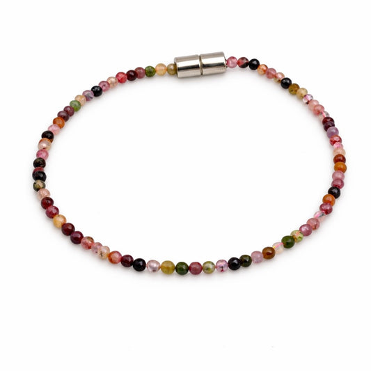 Rainbow Tourmaline Gemstone Bracelet 7.5”