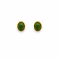 Oval Jade Stud Earrings