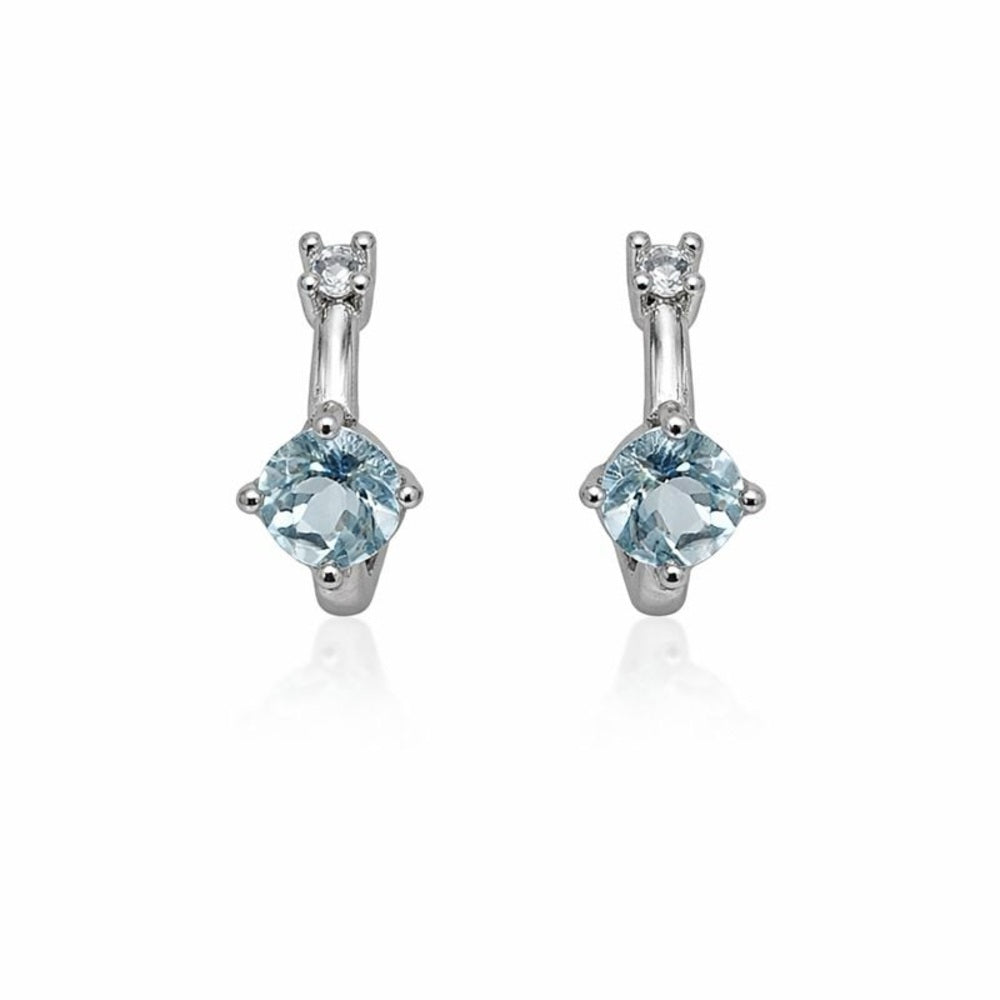 S925 Blue Topaz Huggies