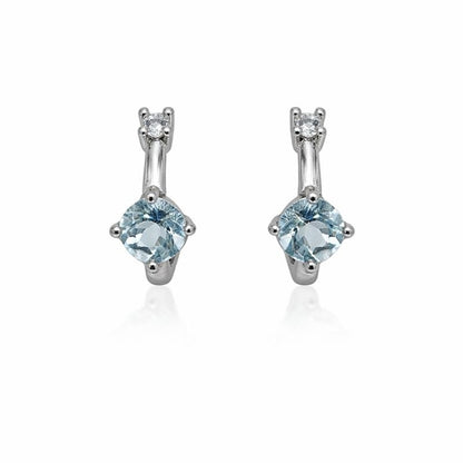 S925 Blue Topaz Huggies