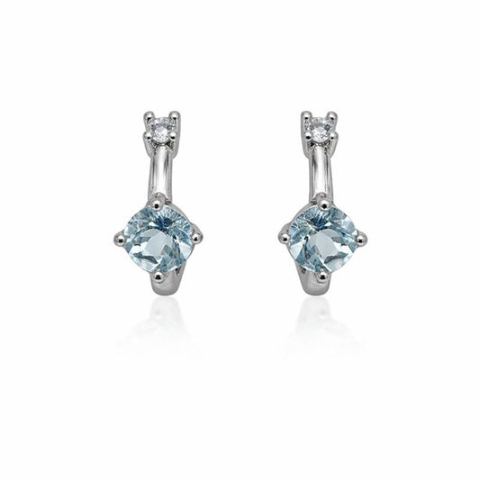S925 Blue Topaz Huggies