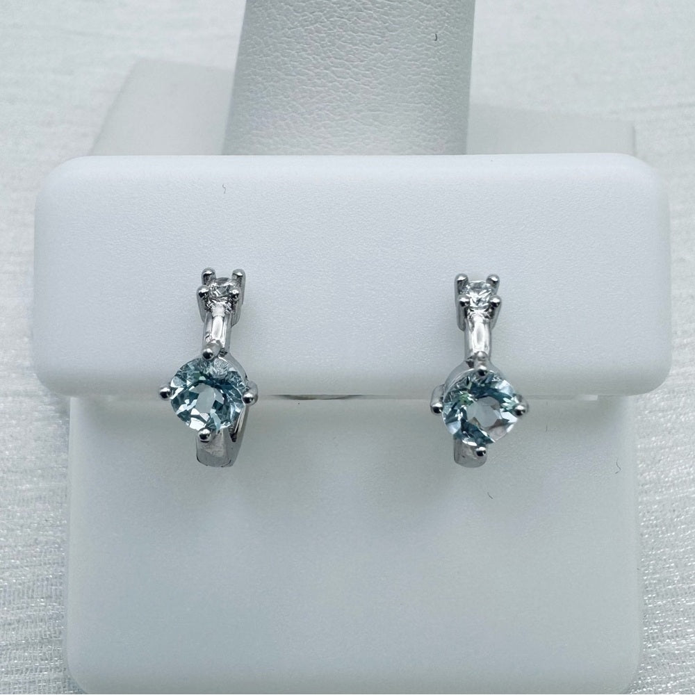 S925 Blue Topaz Huggies