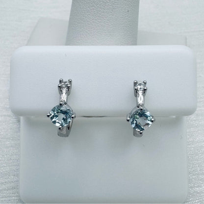S925 Blue Topaz Huggies