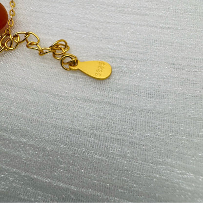 S925 Gold Plated Round Jade Chain Bracelet